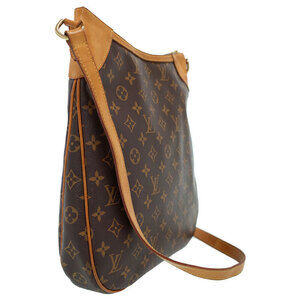 Louis Vuitton Leather Odeon Shoulder Bag Monogram Brown